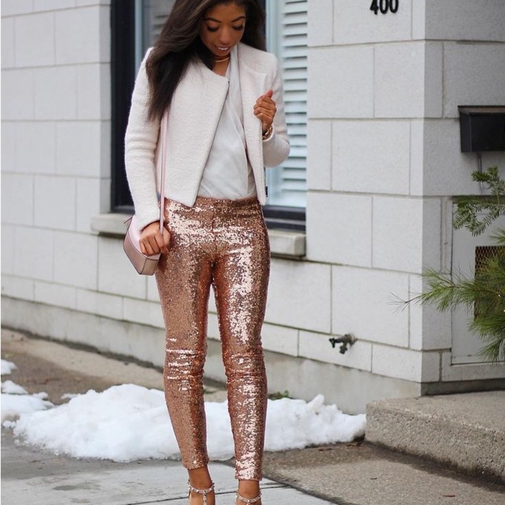 Fashion Nova Golden Sequin Leggings